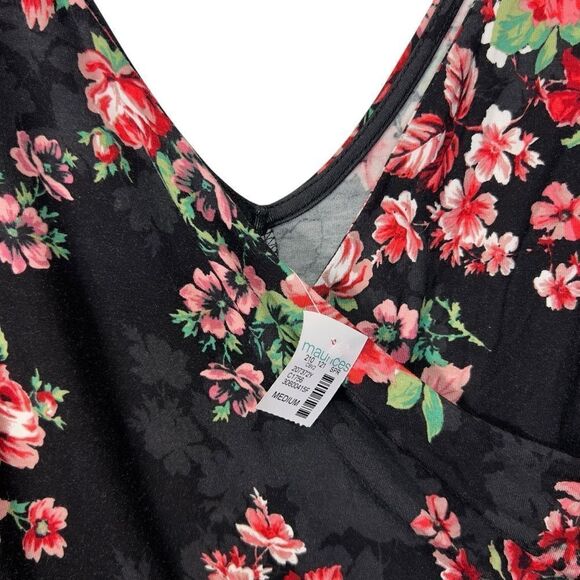 24/7 Floral Sleeveless Wrap Mini Dress medium - Picture 5 of 11